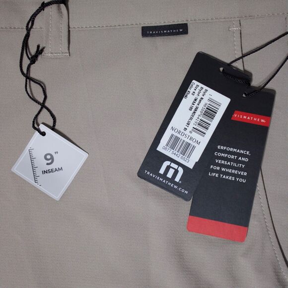 NWT Travis Mathew Wanderlust 9” Shorts Stretch Khaki Beige Men Size 40 (B4) - Picture 6 of 9